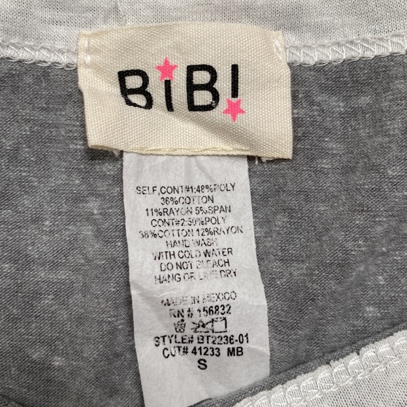 BiBi Camo Ringer SS Tee 💗 Gray & White - Picture 9 of 9